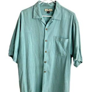 Tommy Bahama Men's 100% Silk Short Slv Hawaiian Shirt M Pineapple Design